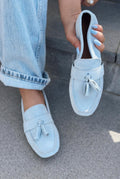 Olena Baby Blue Suede Women's Loafers