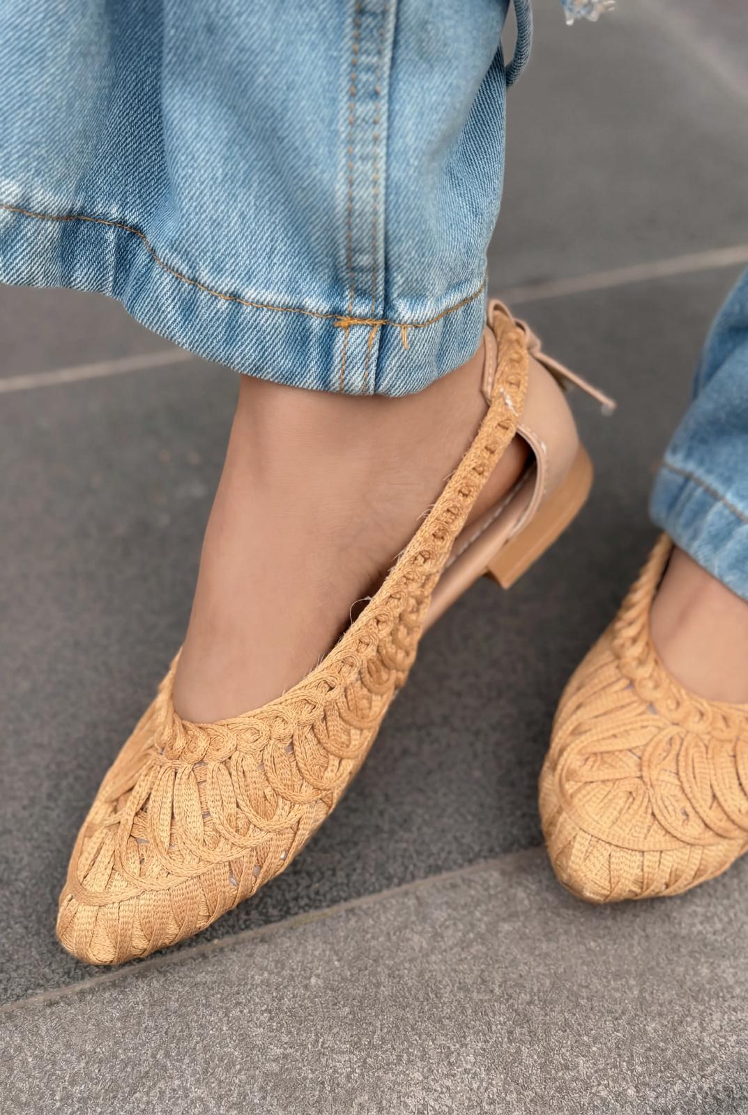 Morvik Beige Synthetic Women's Flats
