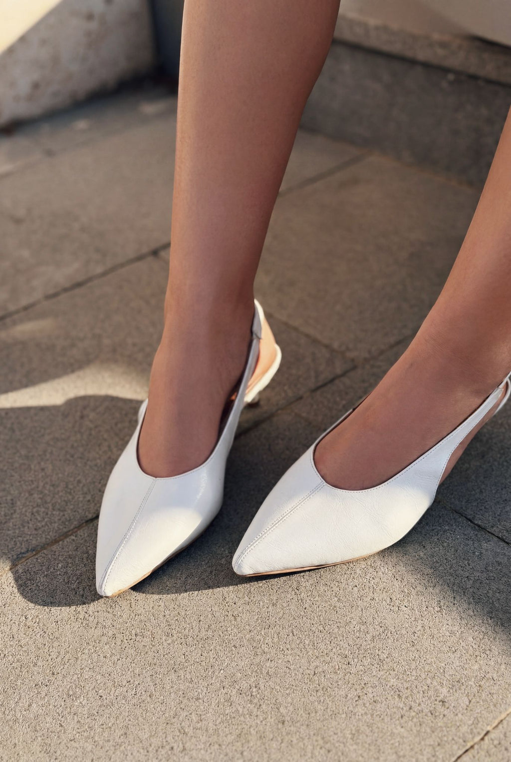 Selor White Faux Leather Women's Stilettos