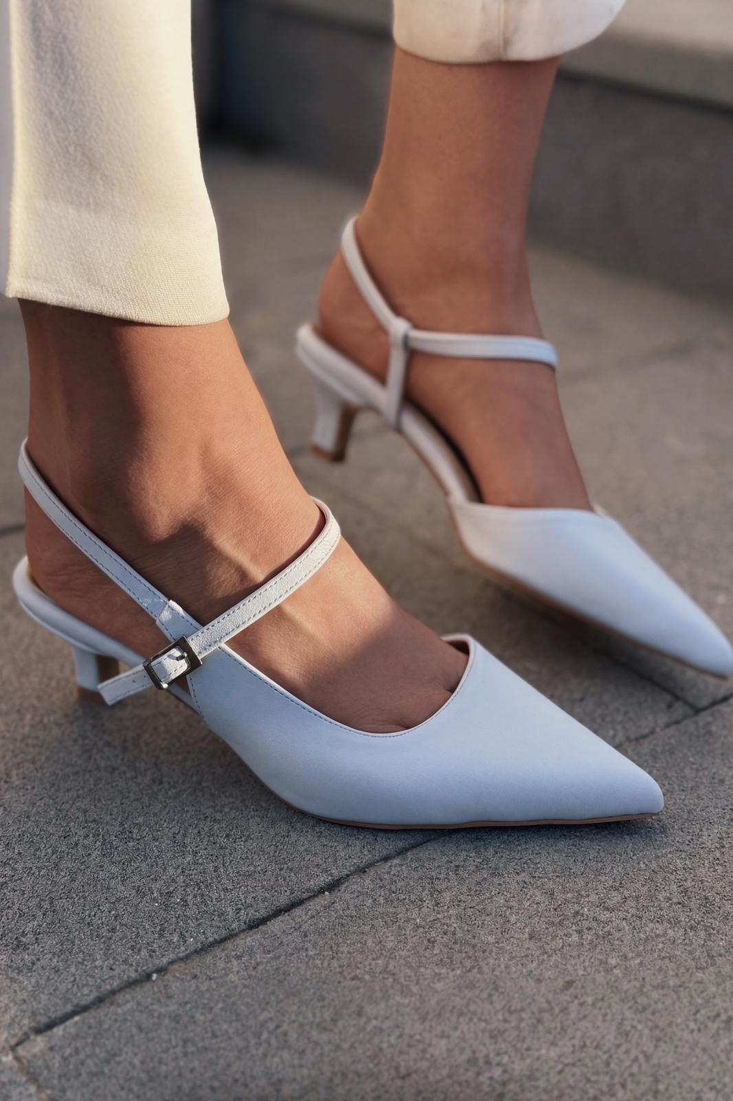 Torev Baby Blue Faux Leather Women's Stilettos