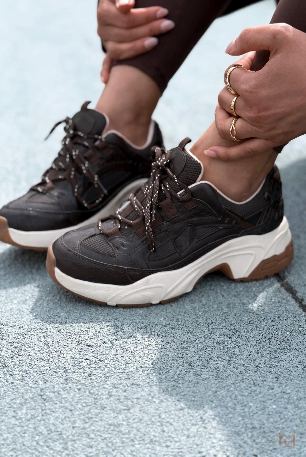 Norser Dark Brown Genuine Leather Women's Sneakers