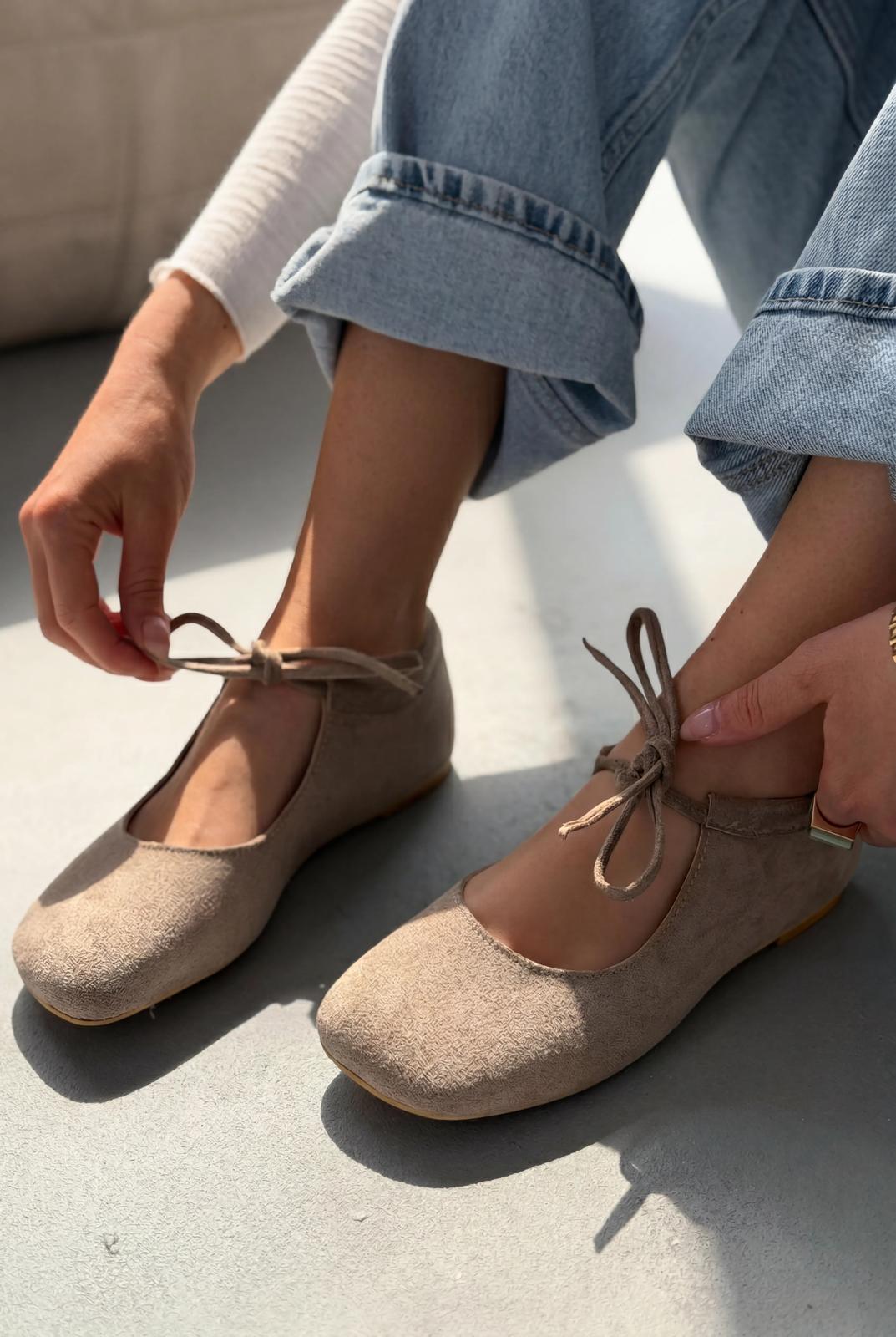 Belith Taupe Suede Women's Flats