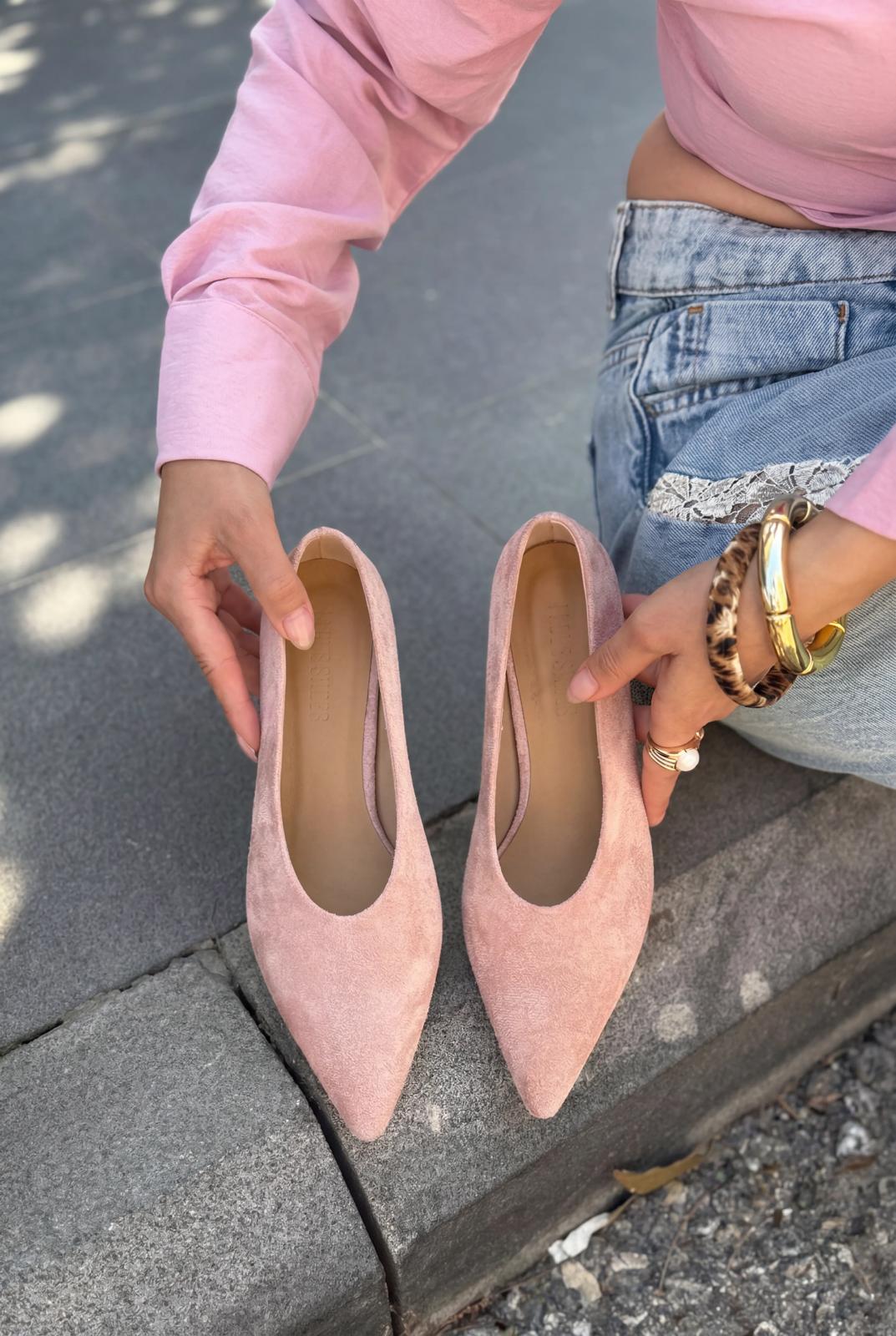 Seranis Powder Suede Genuine Leather Stiletto