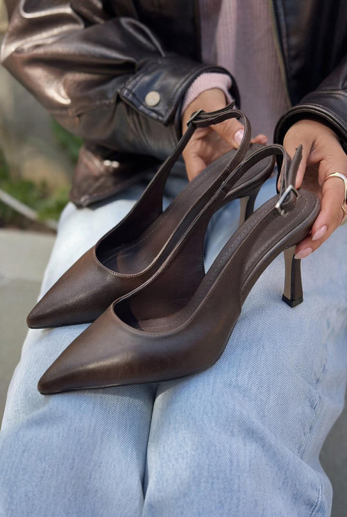 Alvessa Taupe Faux Leather Women's Stilettos