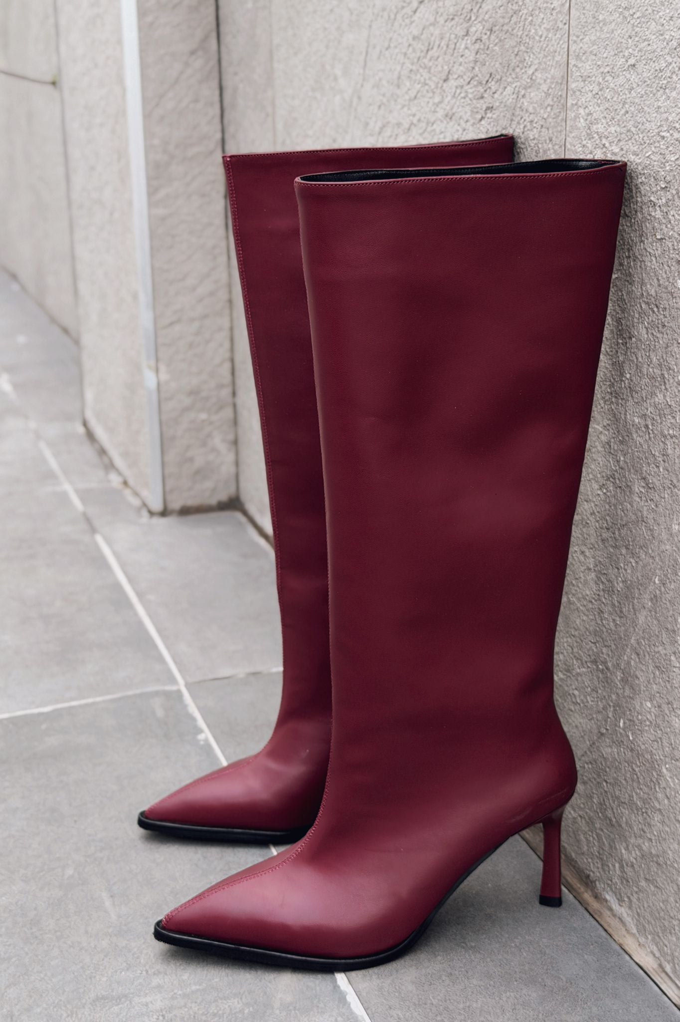 Aviren Women's Pumps Boots Burgundy Faux Leather