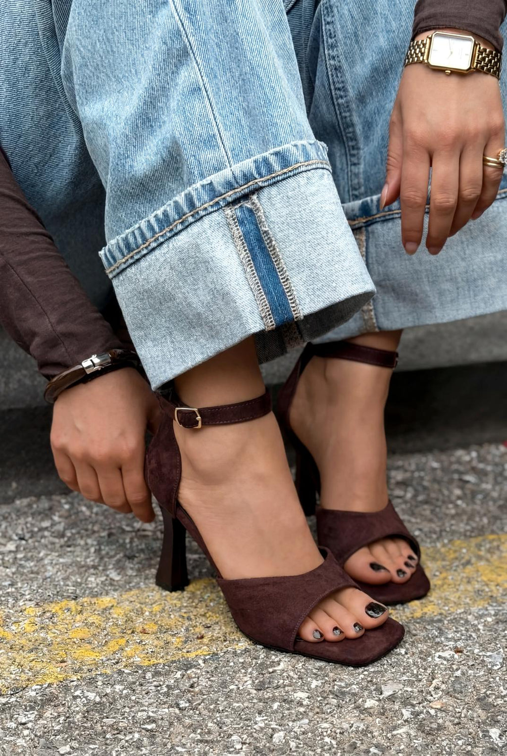 Arnel Light Brown Suede Women's Pumps Sandals