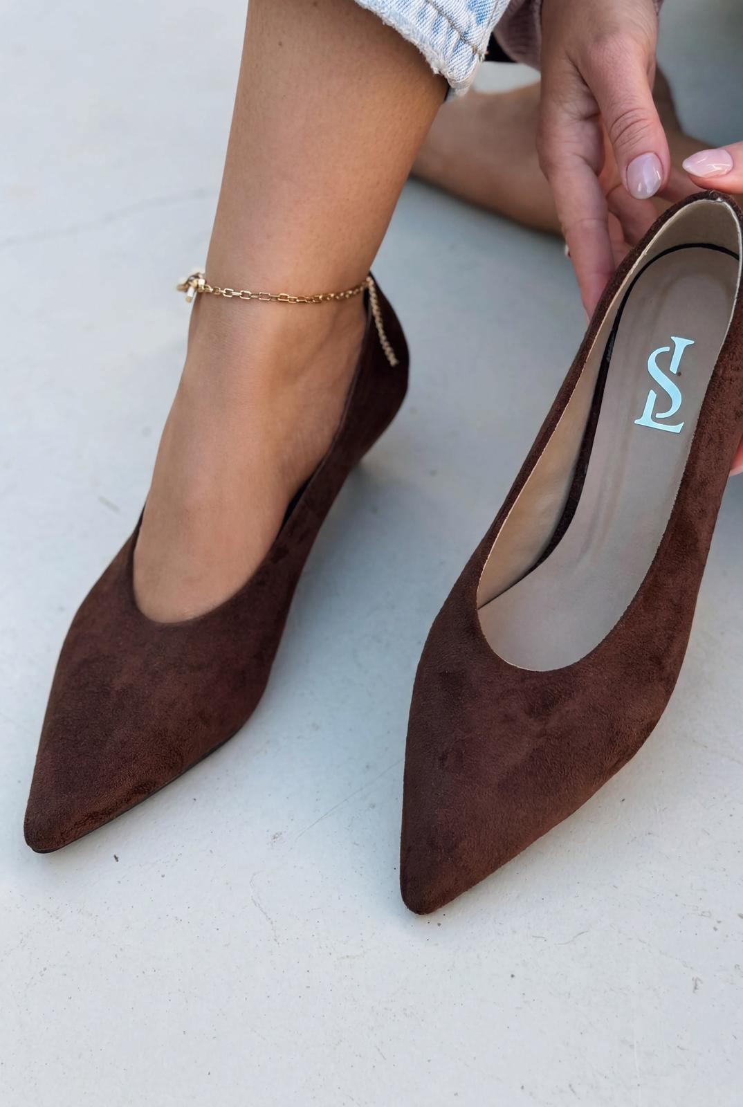 Seranis Light Brown Suede Women's Stilettos