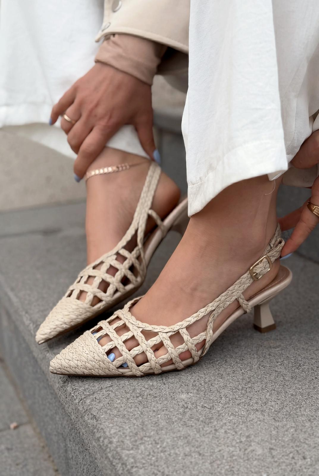 Zelya Beige Faux Leather Women's Pumps