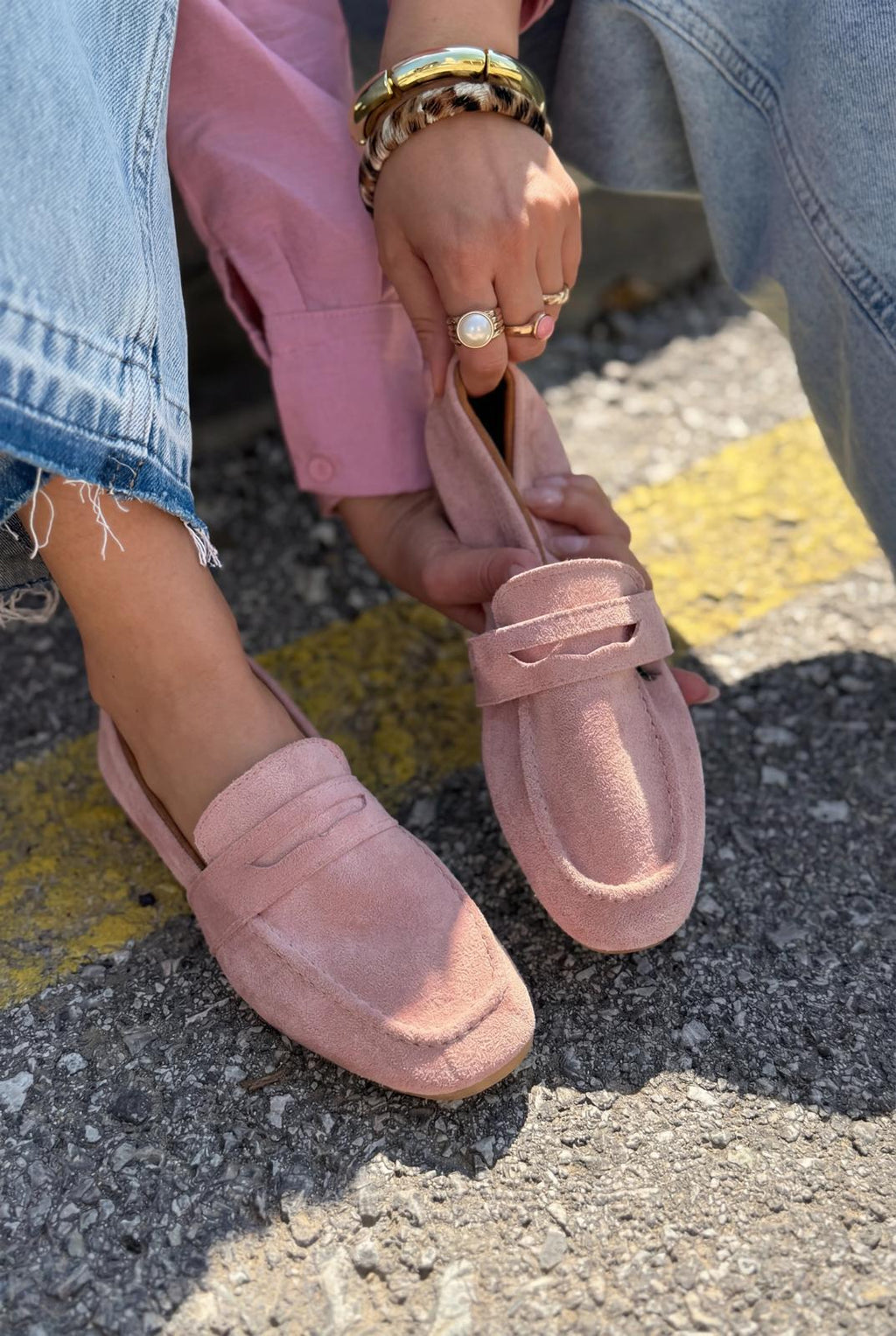 Orvino Blush Suede Women's Loafers