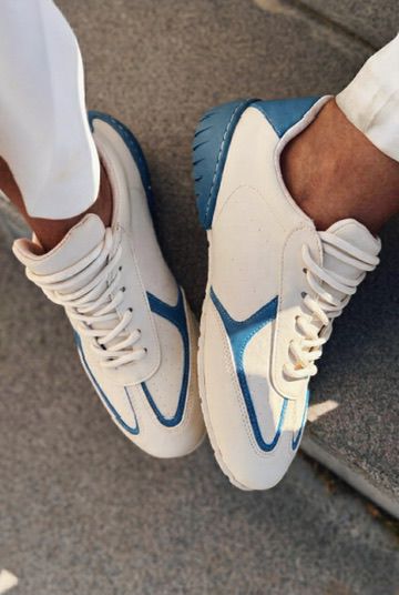 Rosven Blue Faux Leather Women's Sneakers