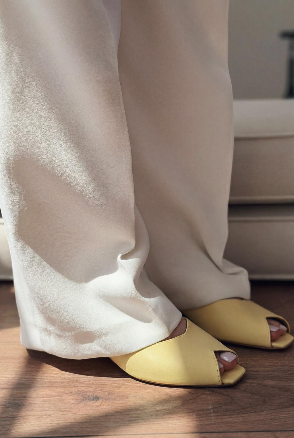 Norvion Yellow Genuine Leather Faux Leather Women's Pumps
