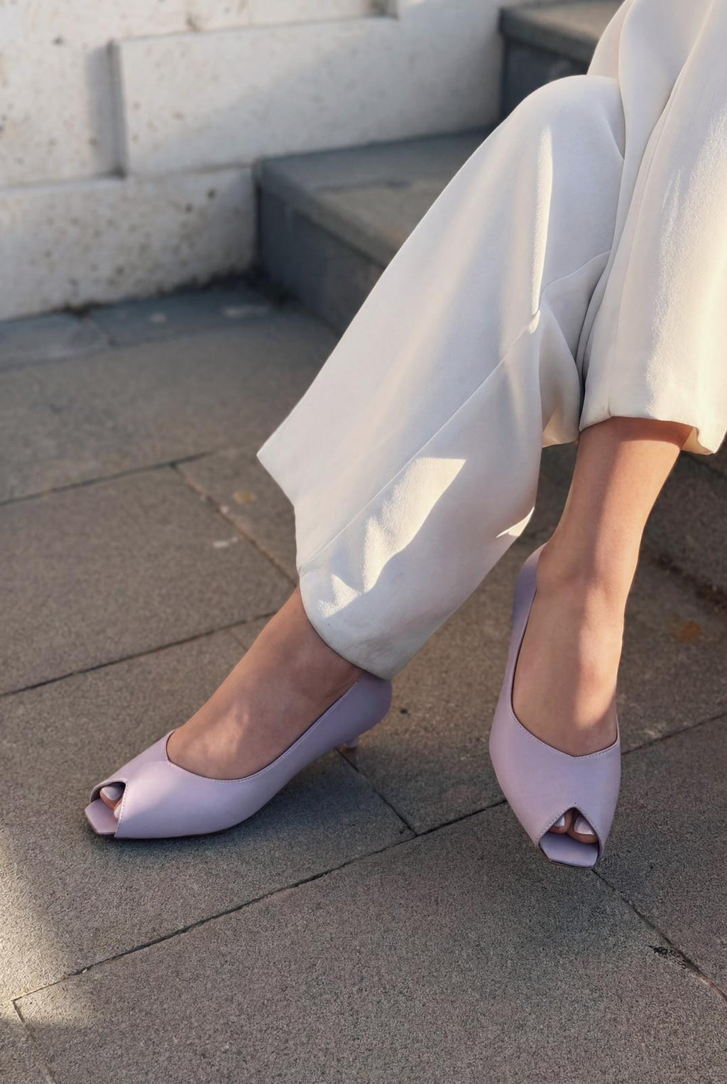 Norvion Lilac Genuine Leather Faux Leather Women's Pumps