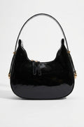 Sermic Black Patent Faux Leather Women's Handbag