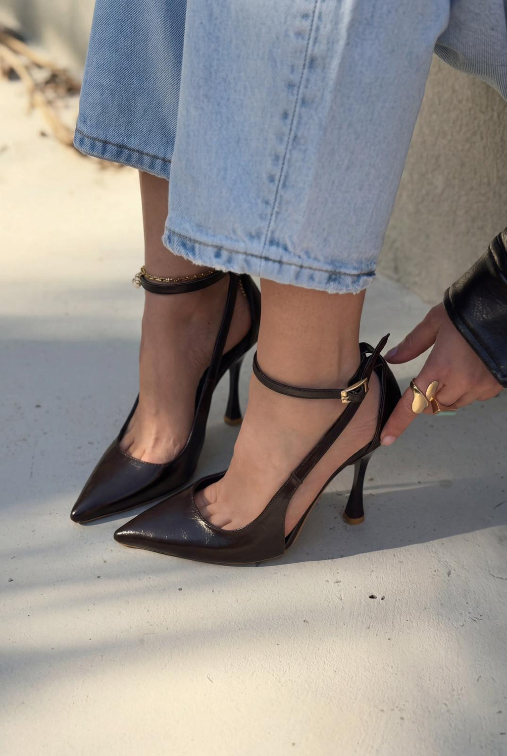 Nerole Light Brown Faux Leather Women's Stilettos