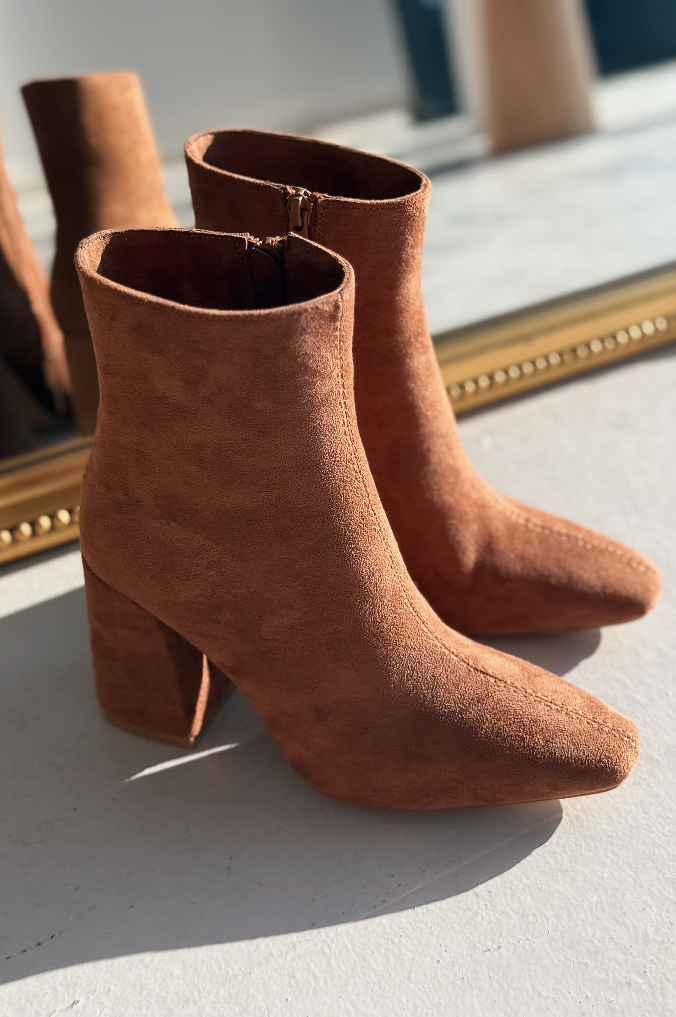 Larsew Suede Tan High Heel Women's Boots