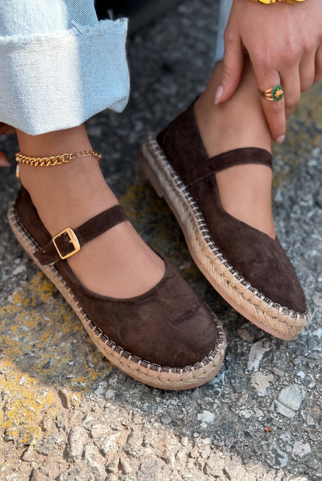 Marena Dark Brown Genuine Suede Women's Espadrille