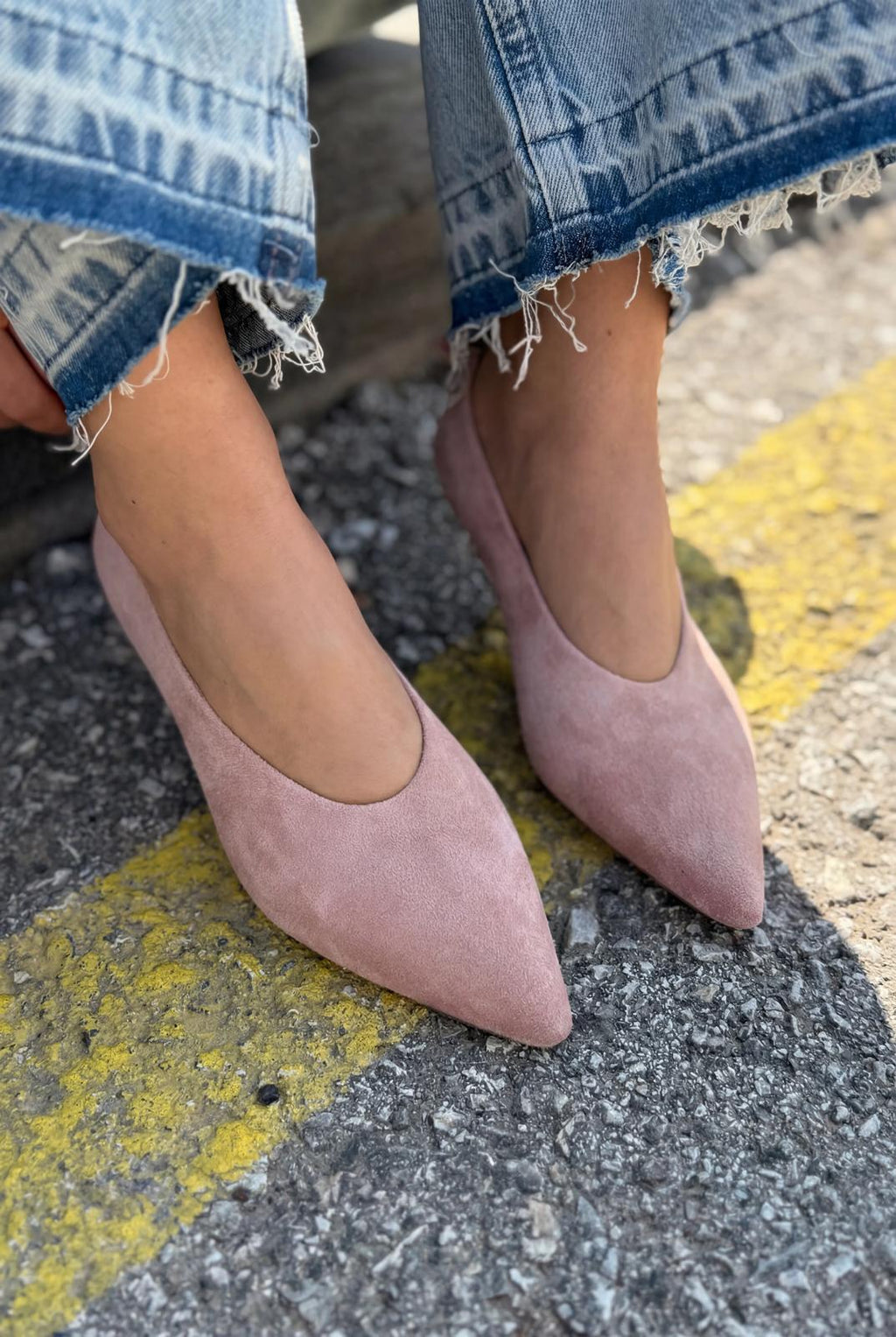 Seranis Powder Suede Genuine Leather Stiletto
