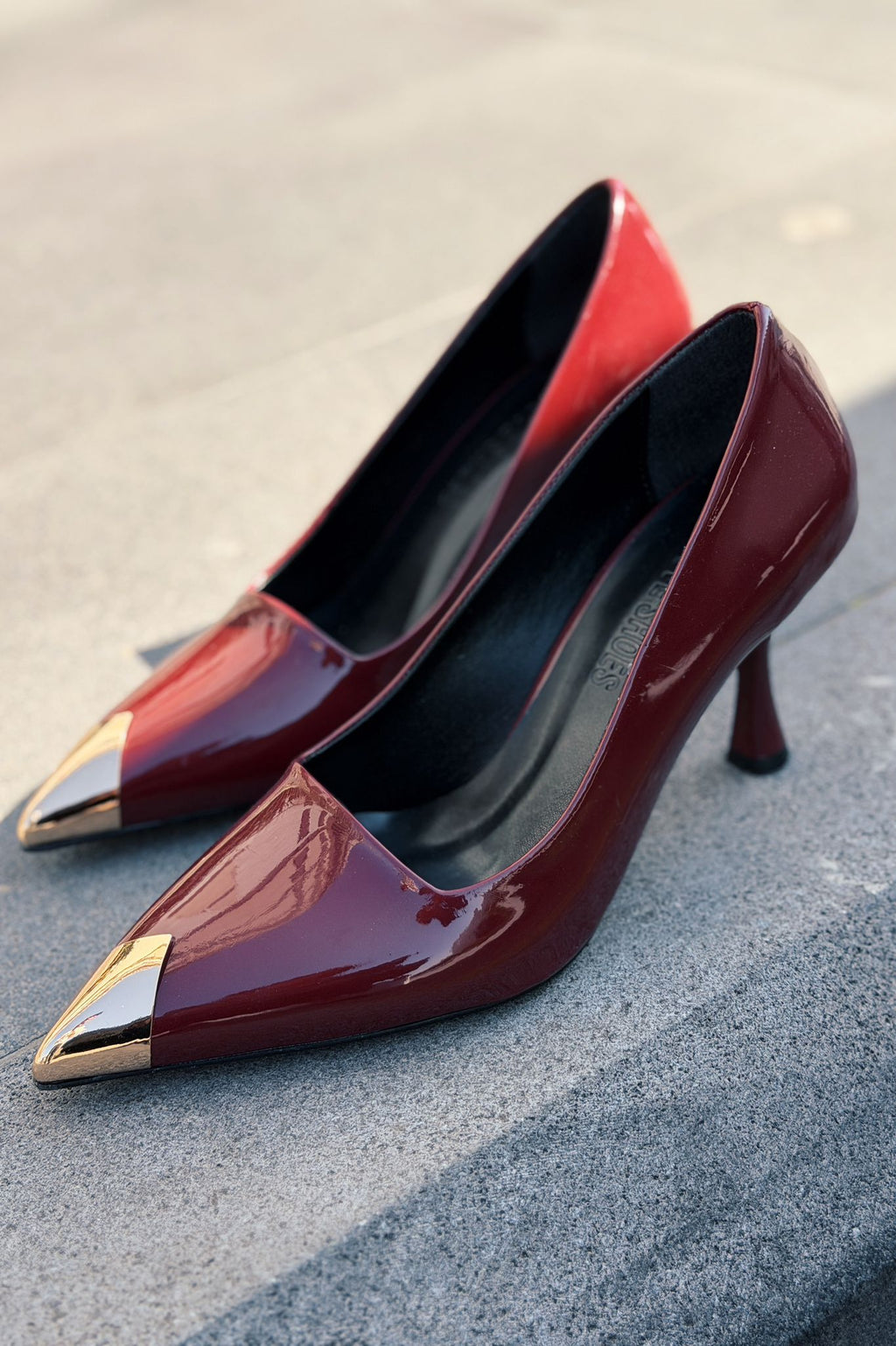 Noctra Bordeaux Patent Faux Leather Women's Stilettos