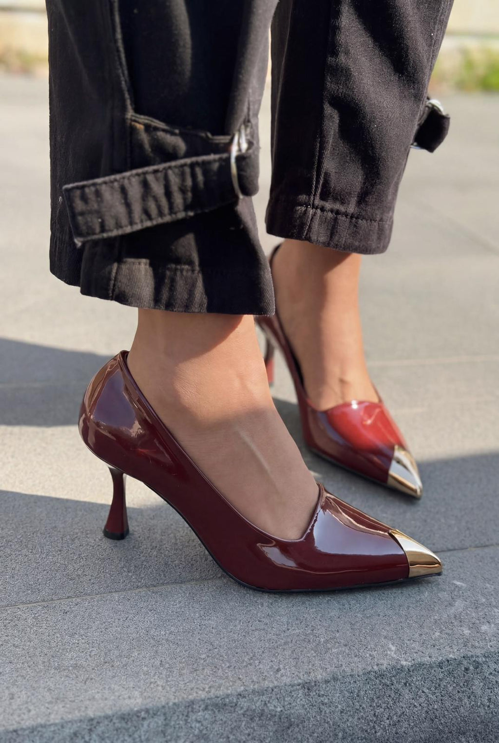 Noctra Bordeaux Patent Faux Leather Women's Stilettos