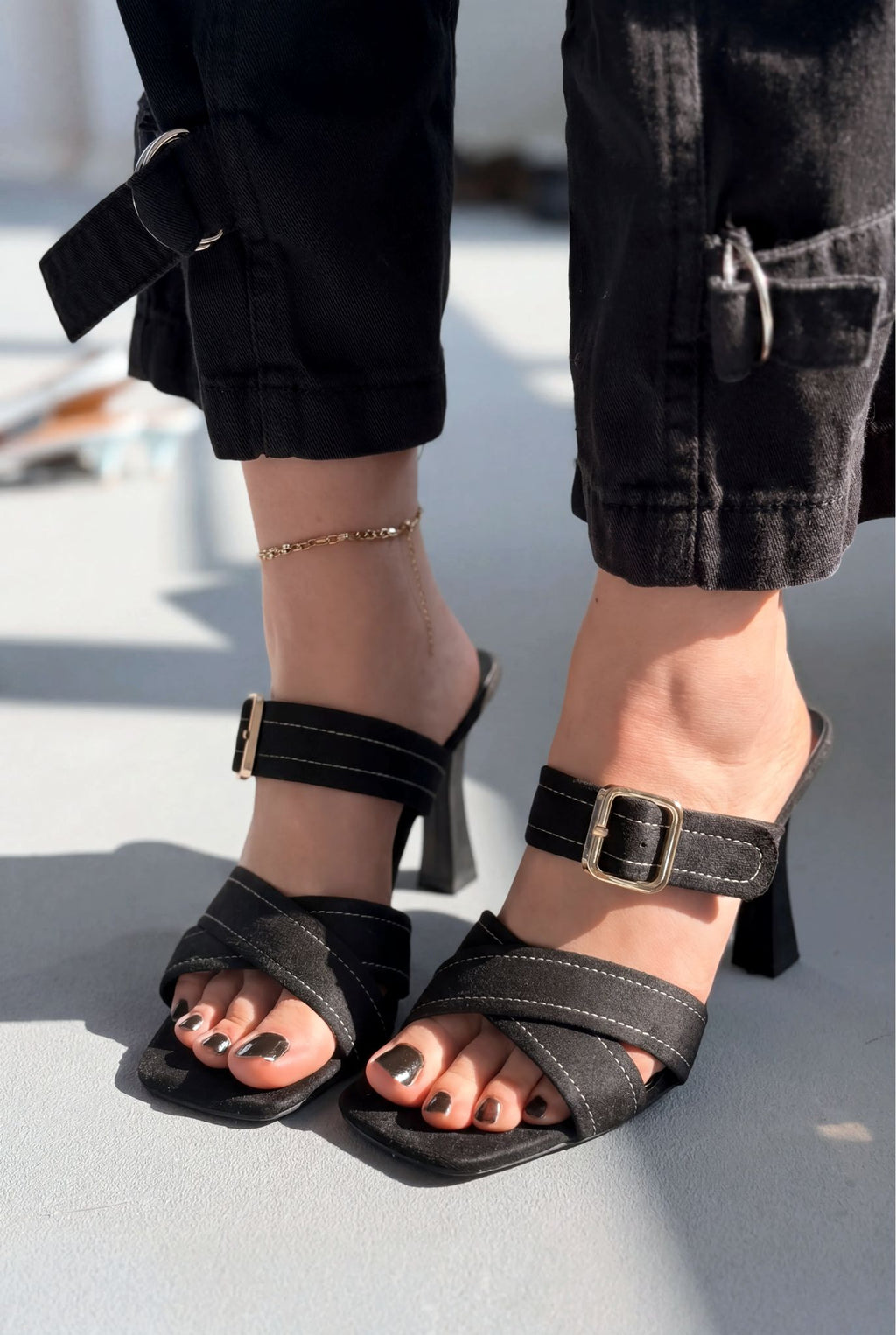 Norden Black Suede Women's Pumps Mule