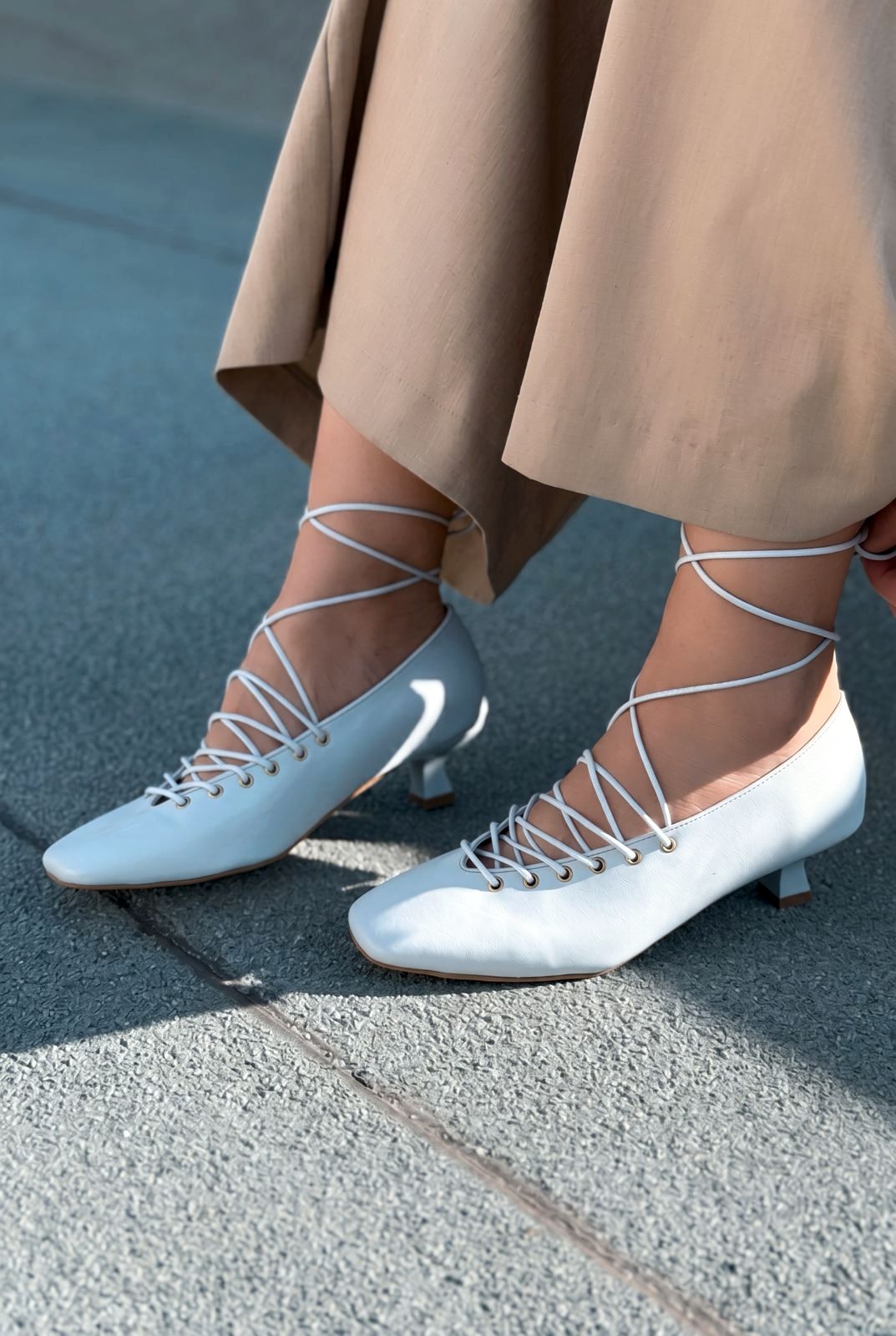 Sernis Baby Blue Faux Leather Women's Pumps