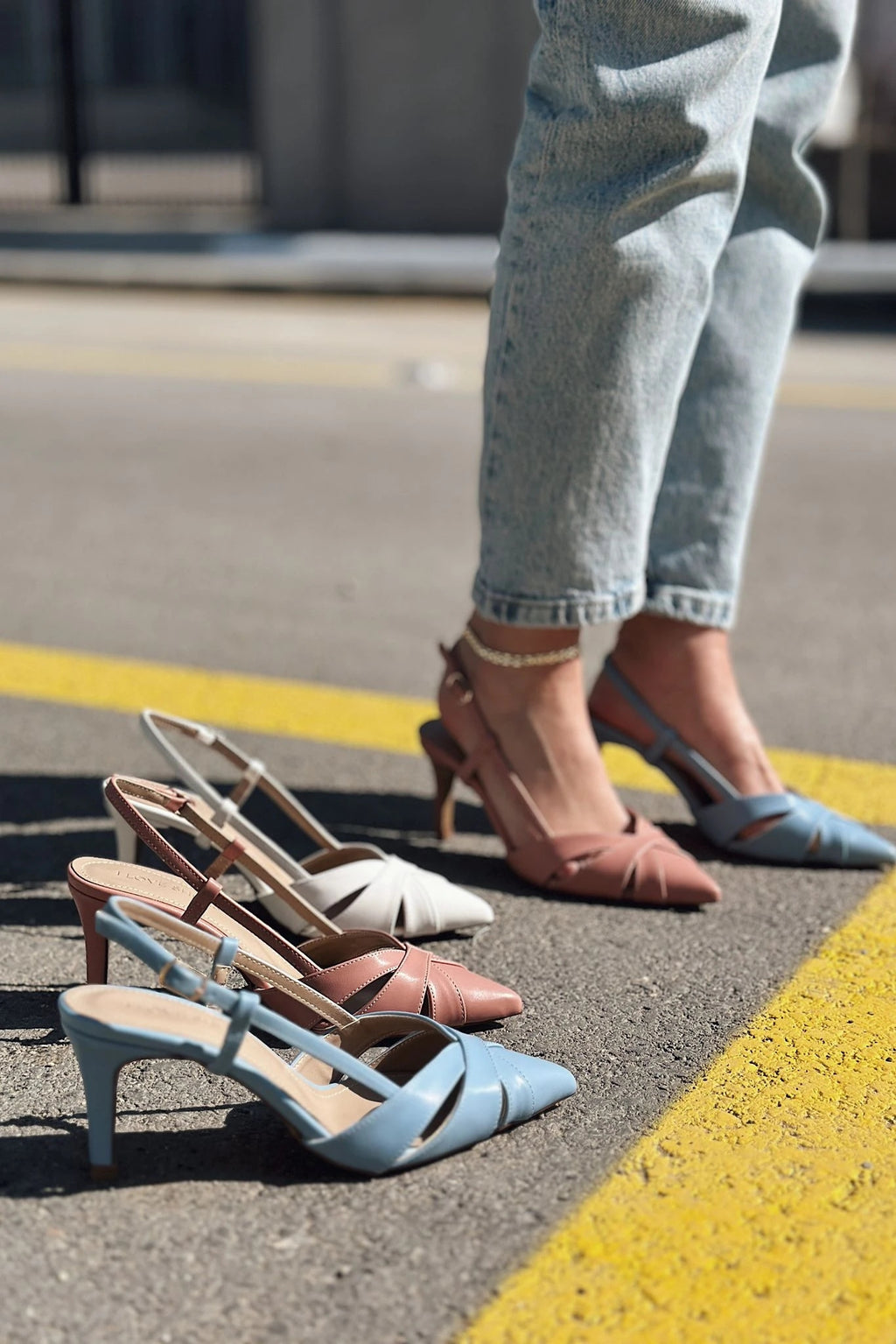 Peraps Baby Blue Faux Leather Women's Stilettos