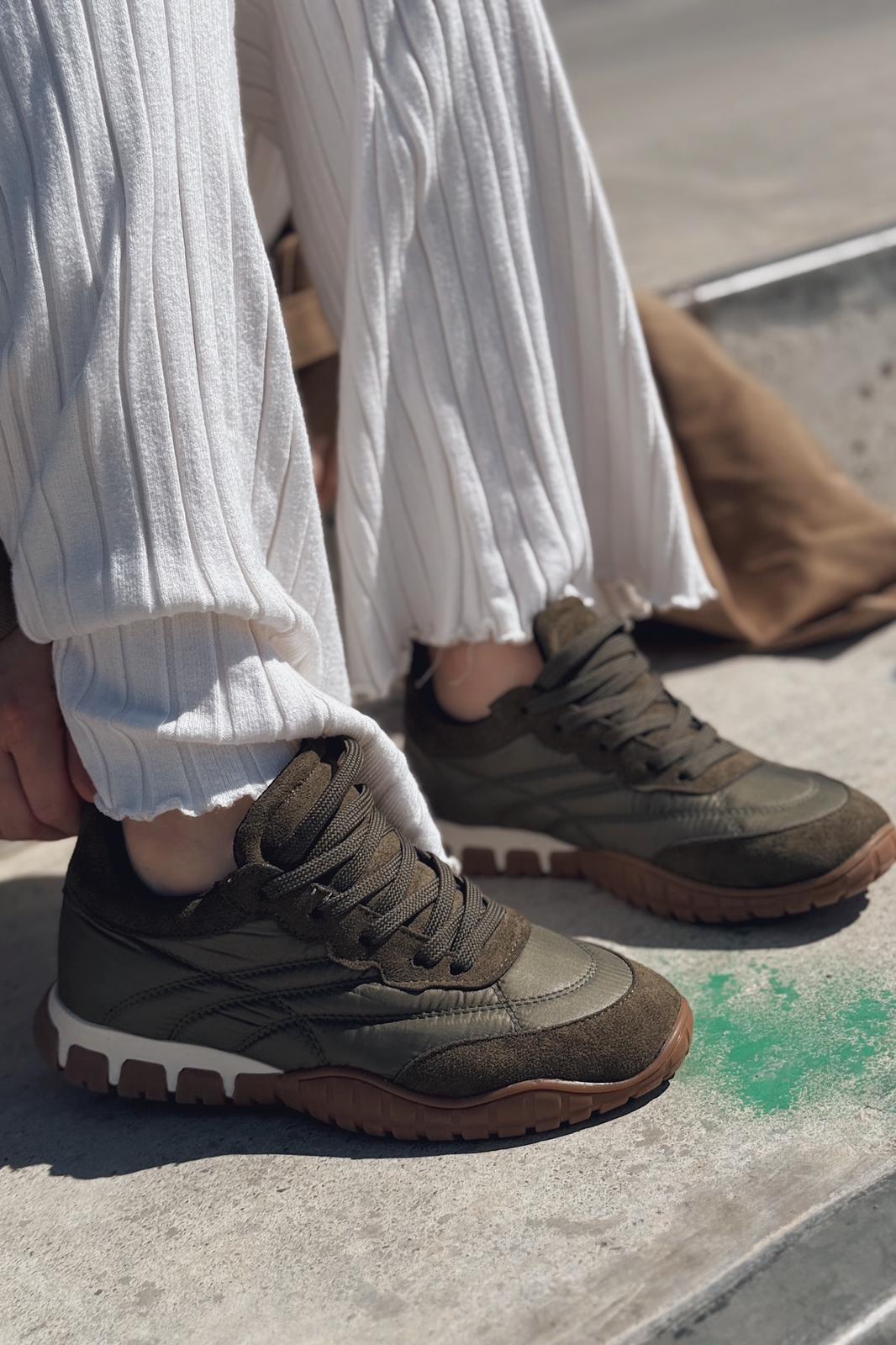 Romine Khaki Parachute Fabric Women's Sneakers