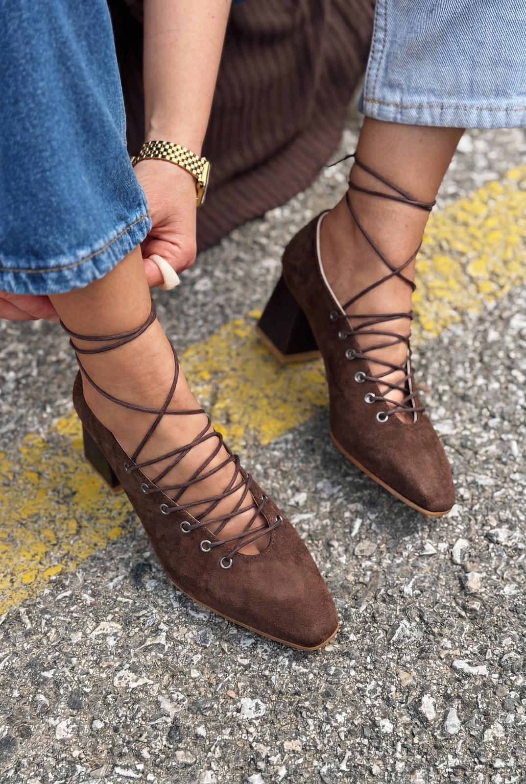 Temora Dark Brown Suede Women's Pumps