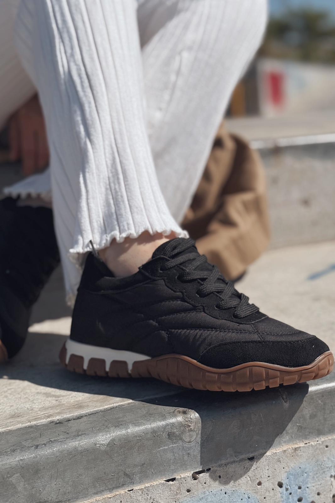 Romine Black Parachute Fabric Women's Sneakers