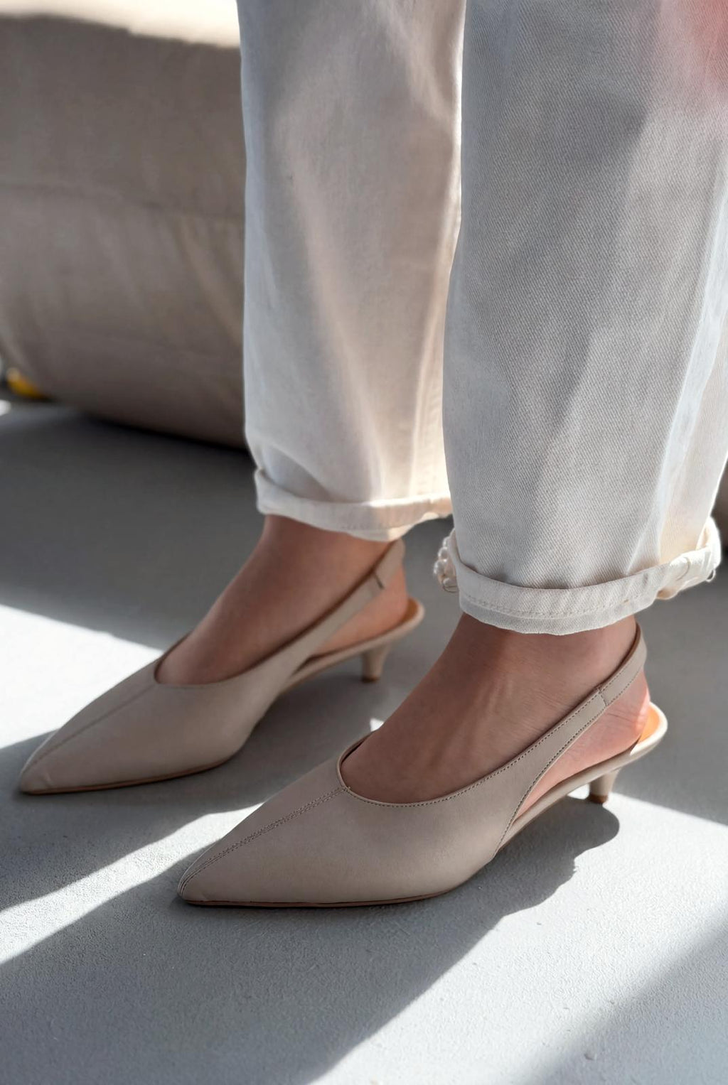 Selor Beige Genuine Leather Faux Leather Women's Stilettos