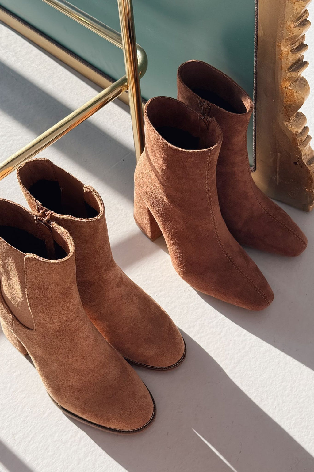Larsew Suede Tan High Heel Women's Boots