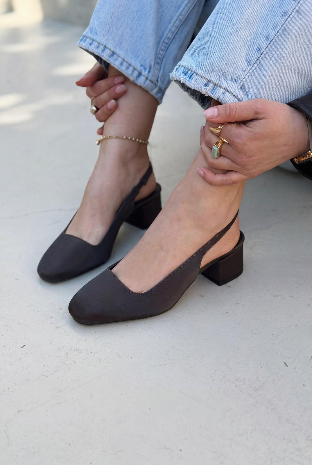 Solen Dark Brown Satin Women's Mary Jane