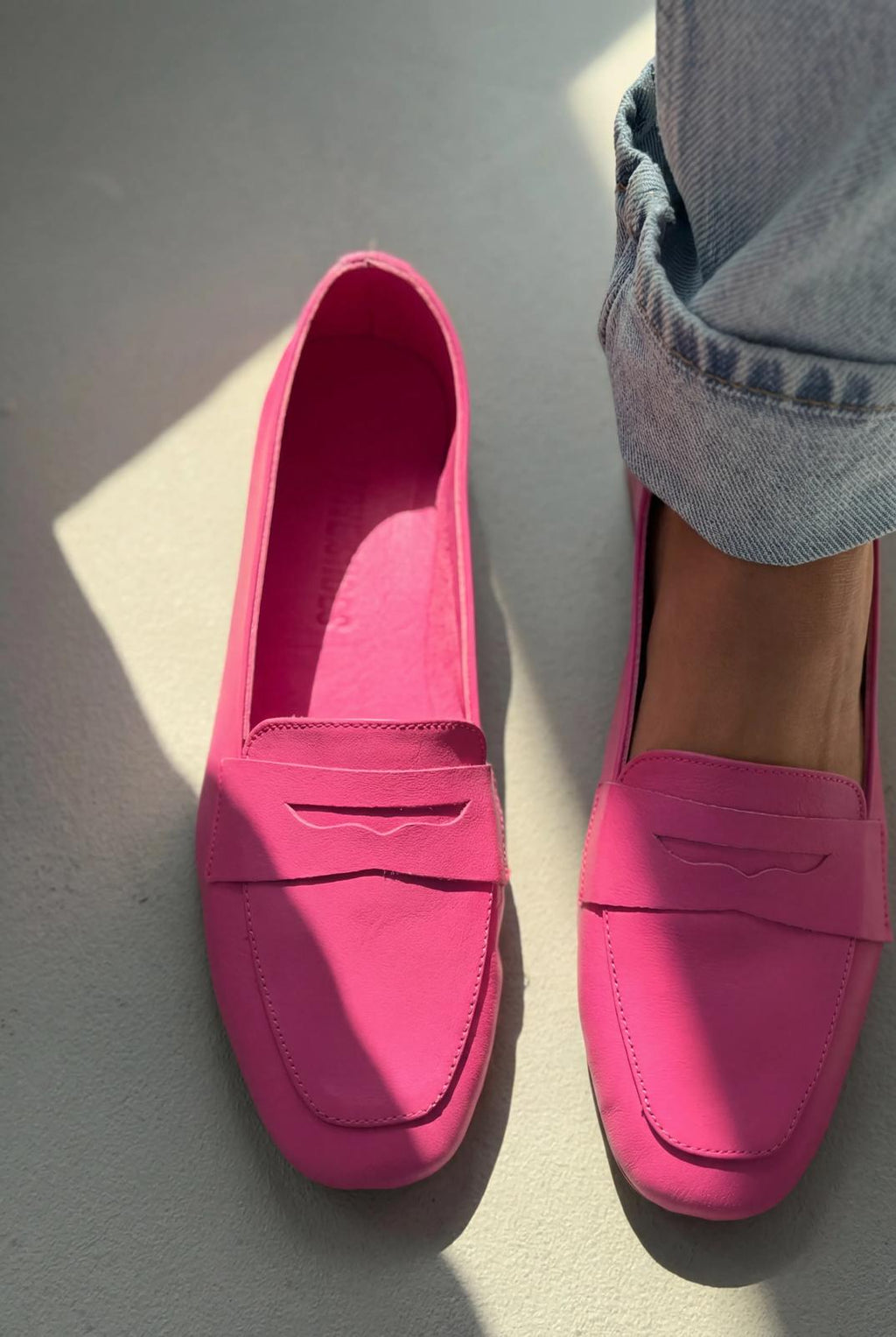 Melniel Fuchsia Genuine Leather Women's Loafers