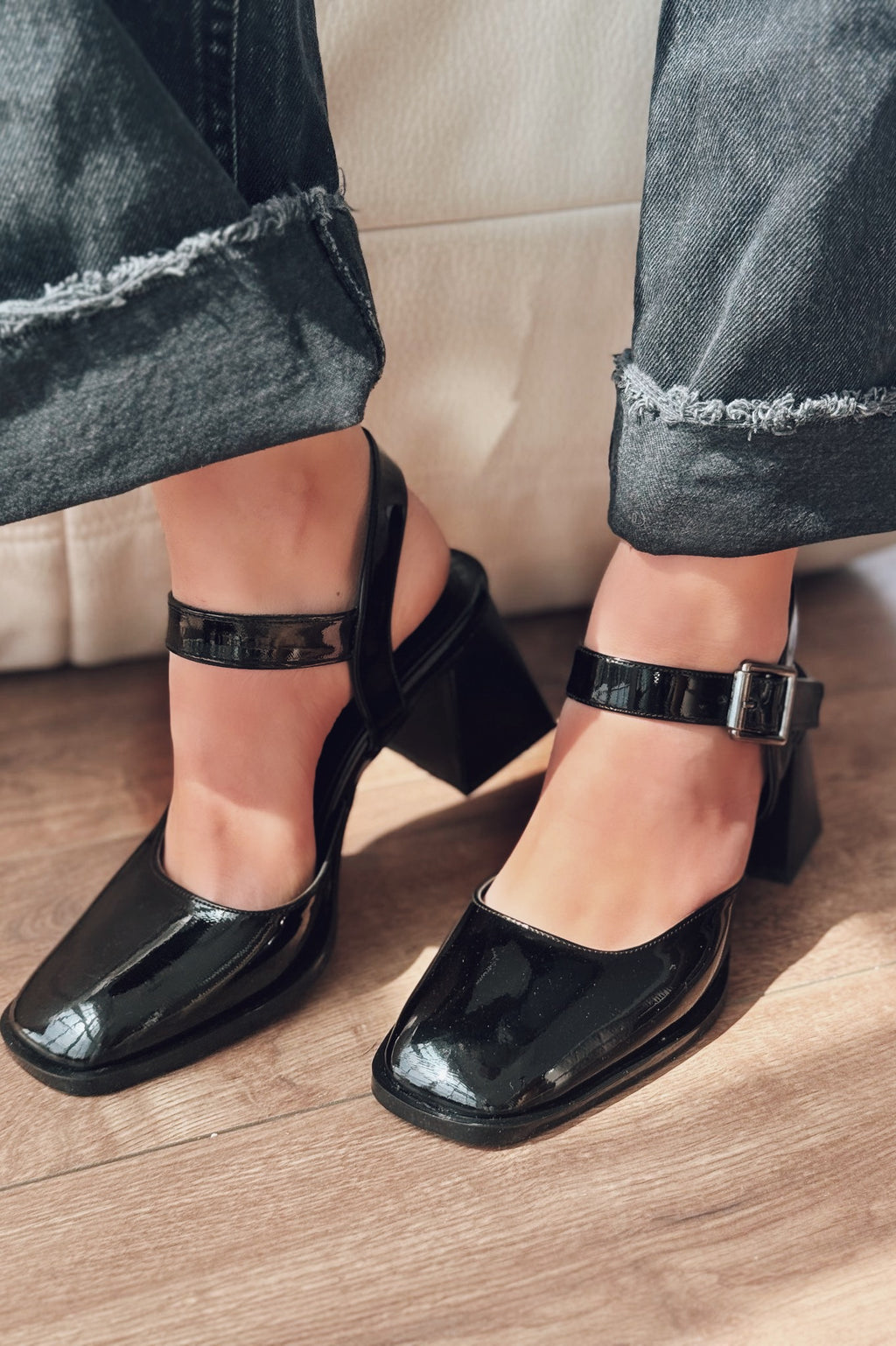 Melora Black Patent Faux Leather Women's Mary Jane