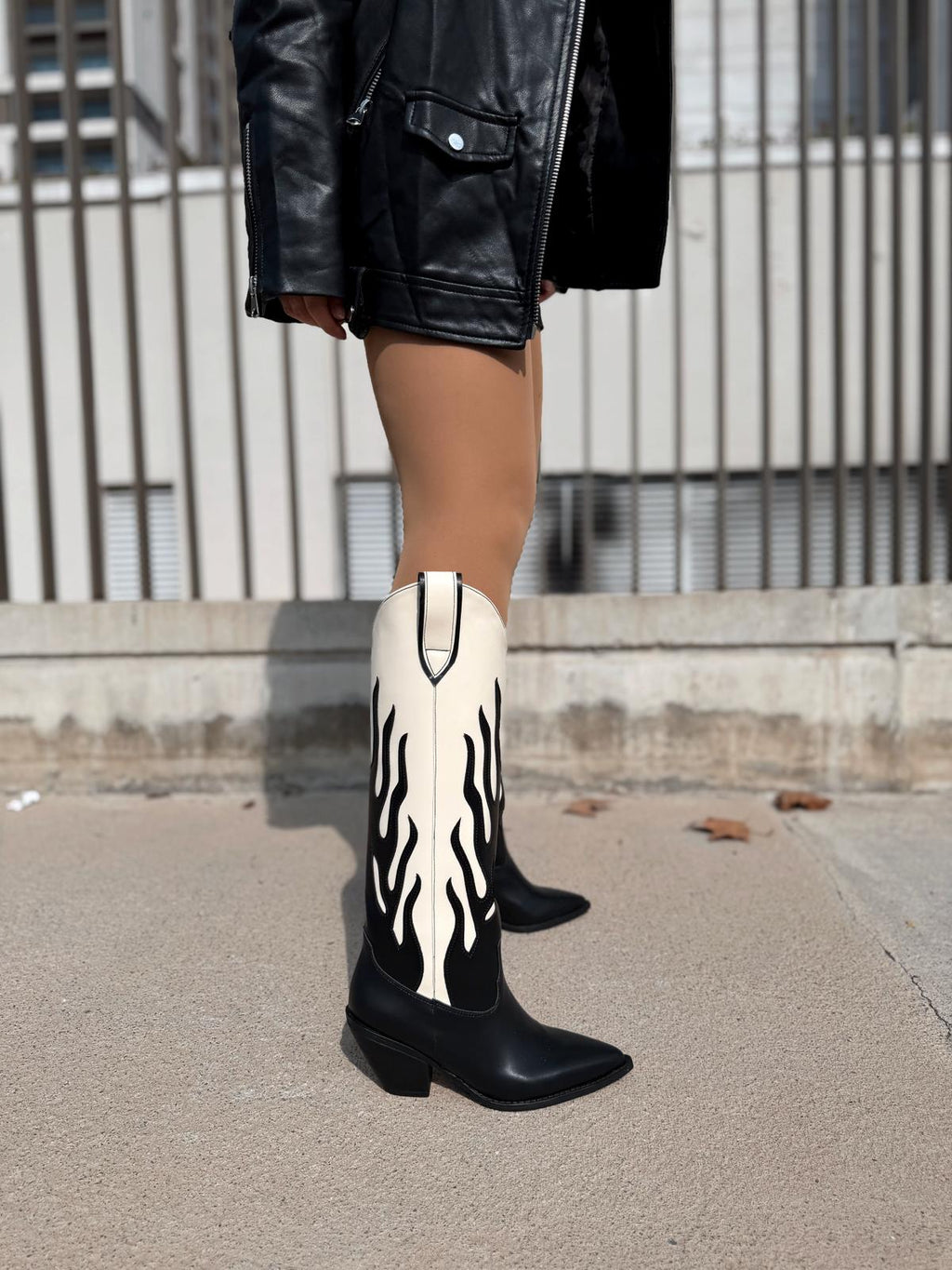 Uldra Black Faux Leather Women's Cowboy Boots