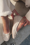 Stellor Beige Suede Women's Wedge Heel Flats