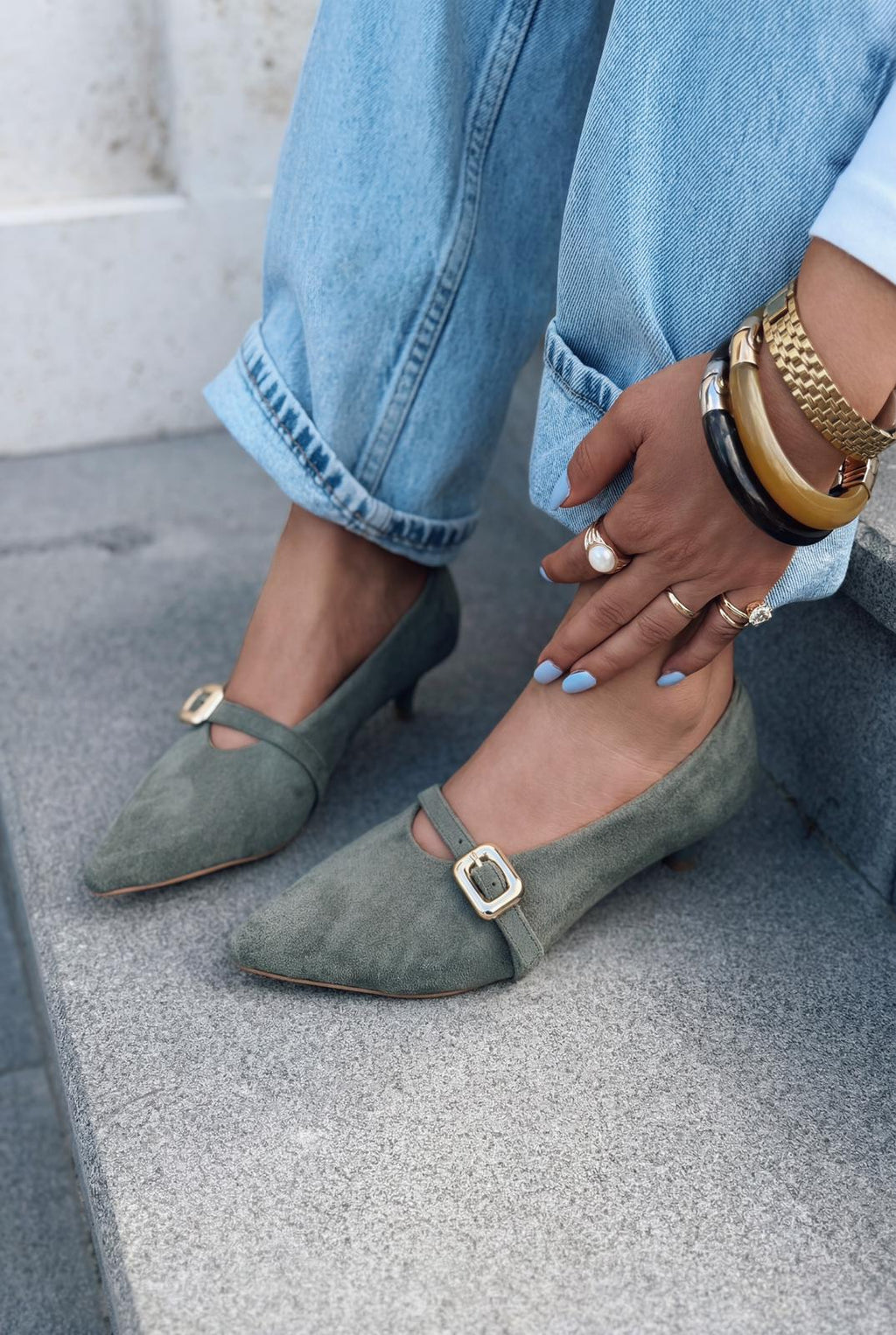 Karden Khaki Suede Women's Stilettos