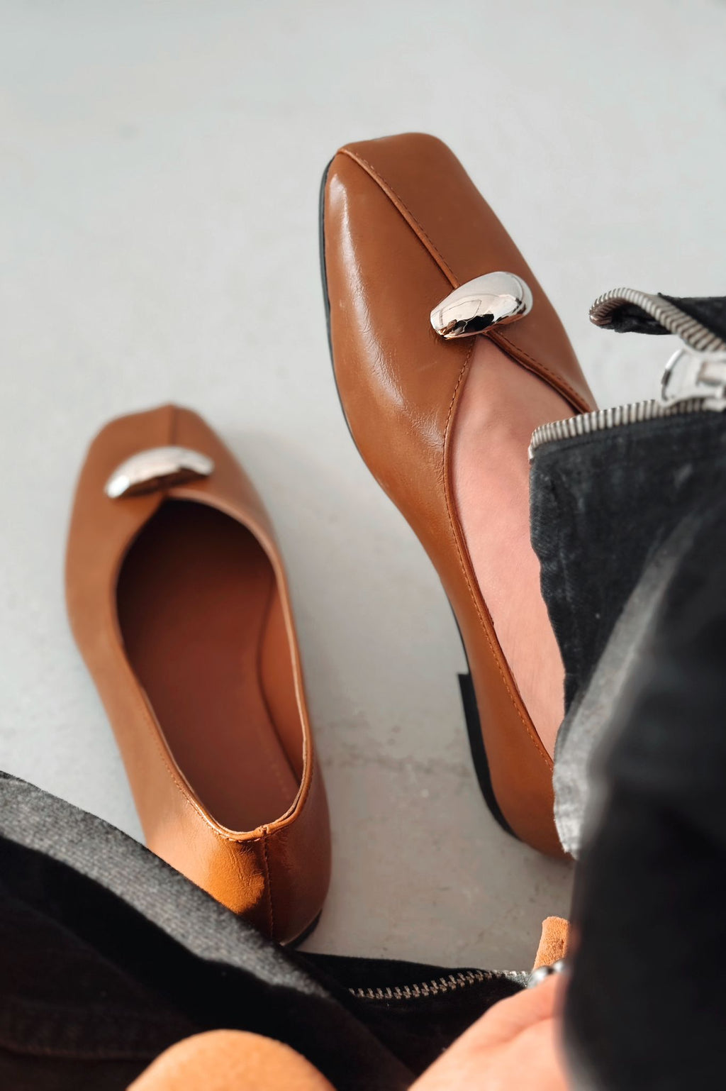 Tormel Tan Faux Leather Women's Flats