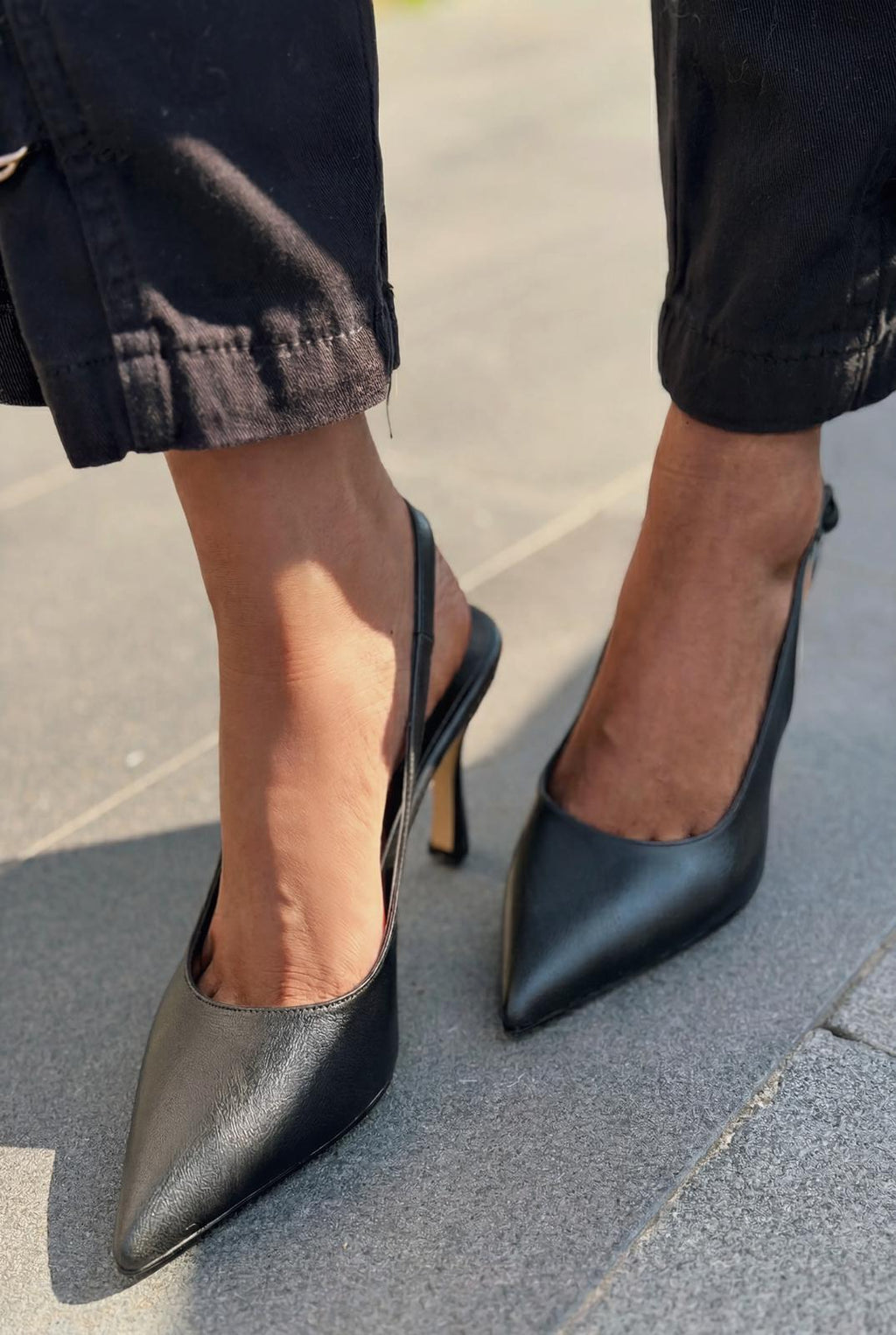 Alvessa Black Faux Leather Women's Stilettos