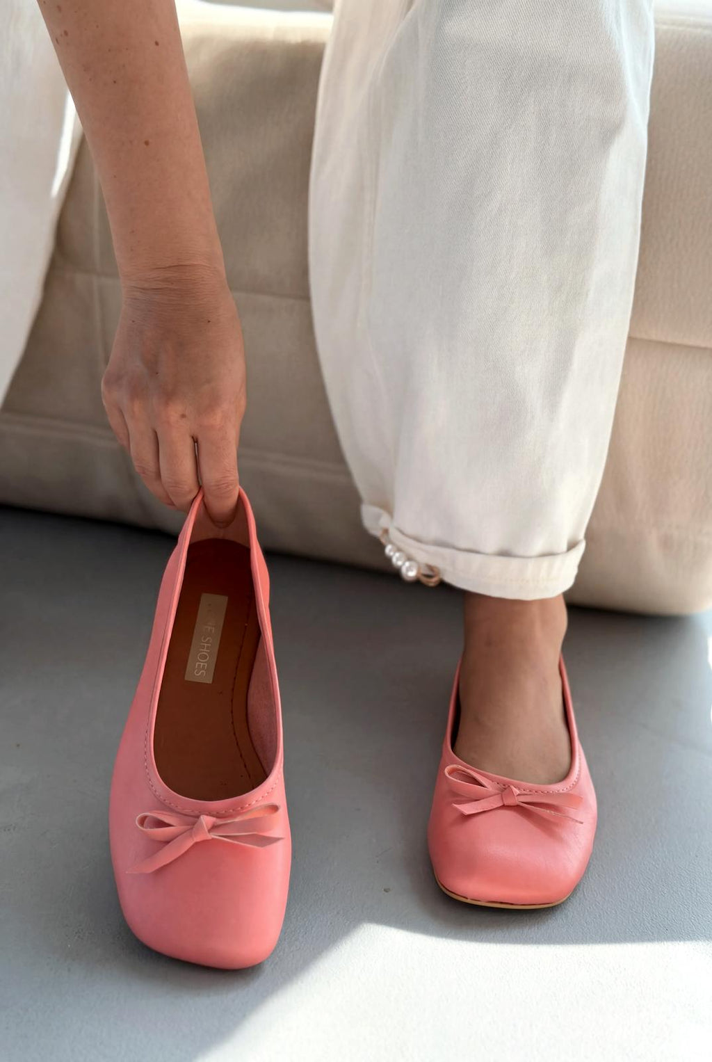 Telion Blush Genuine Leather Women's Flats