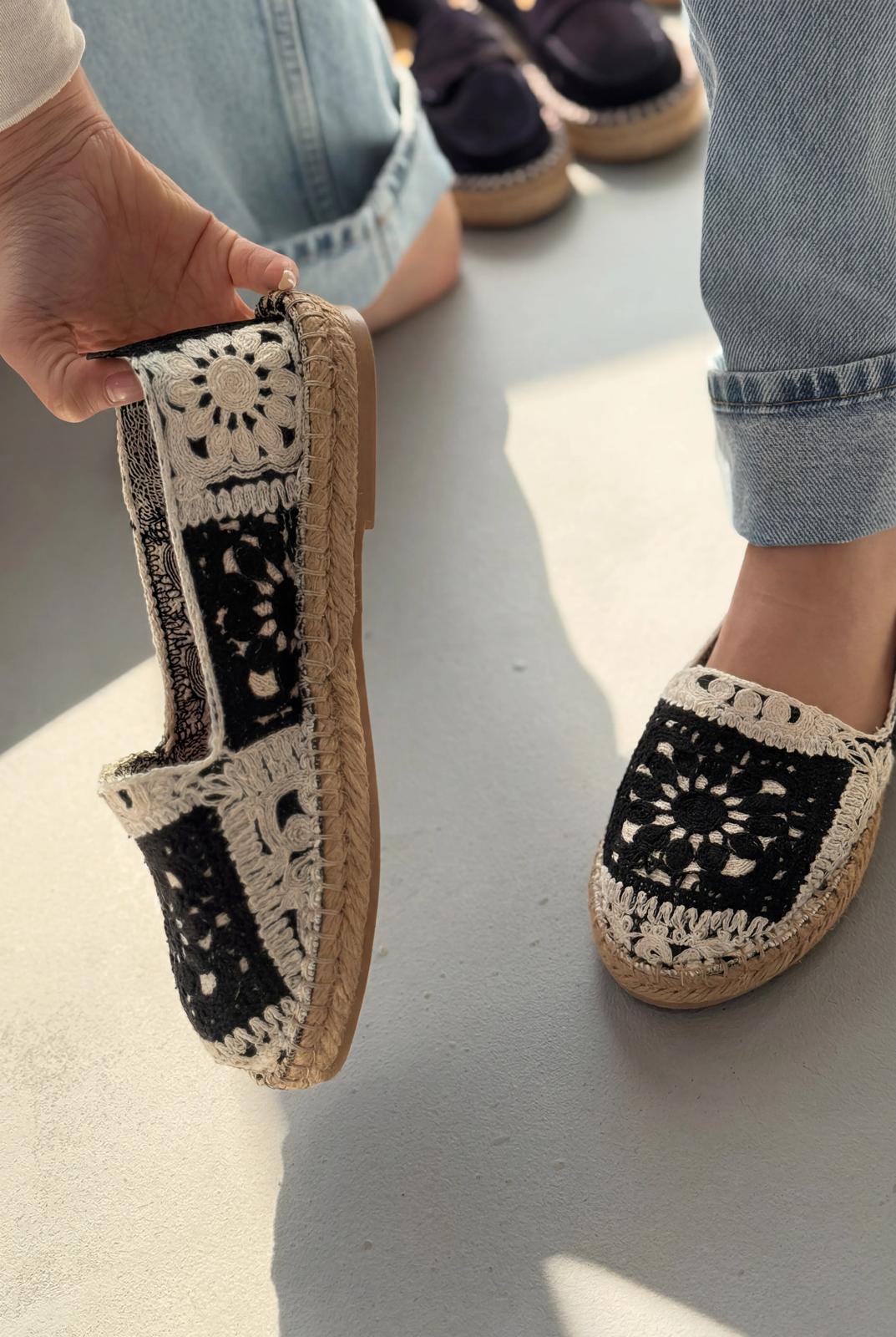 Linera Black Women's Espadrille Loafers