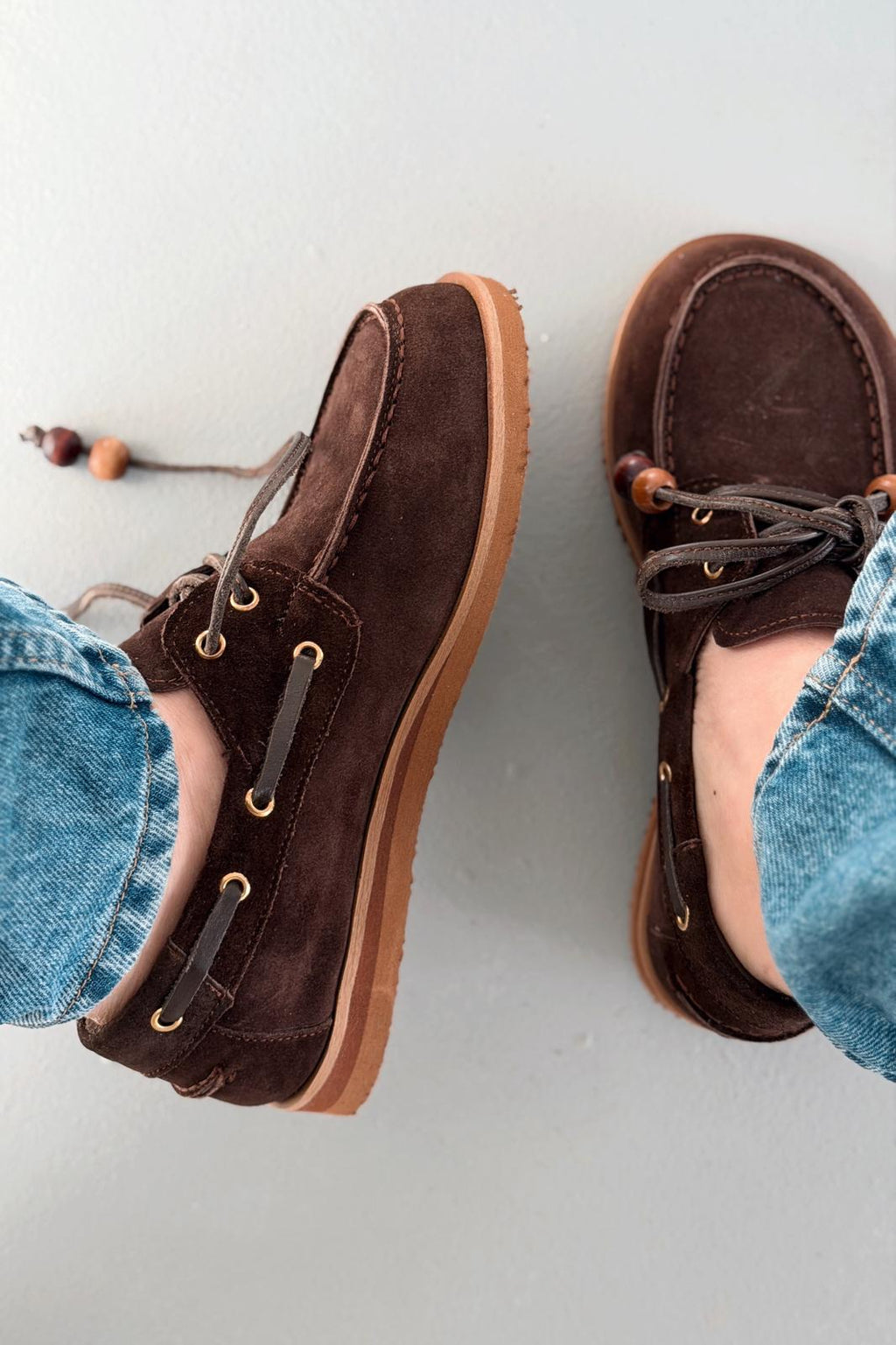 Armon Dark Brown Genuine Suede Women's Oxford Shoes