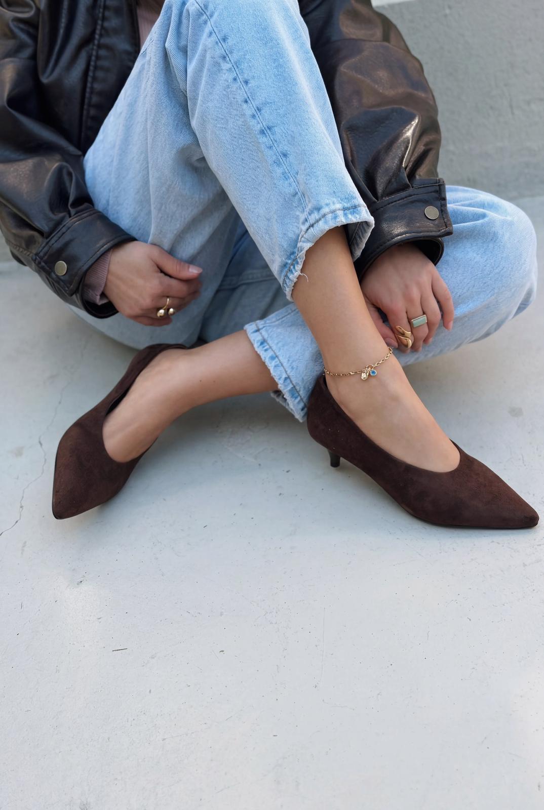 Seranis Light Brown Suede Women's Stilettos