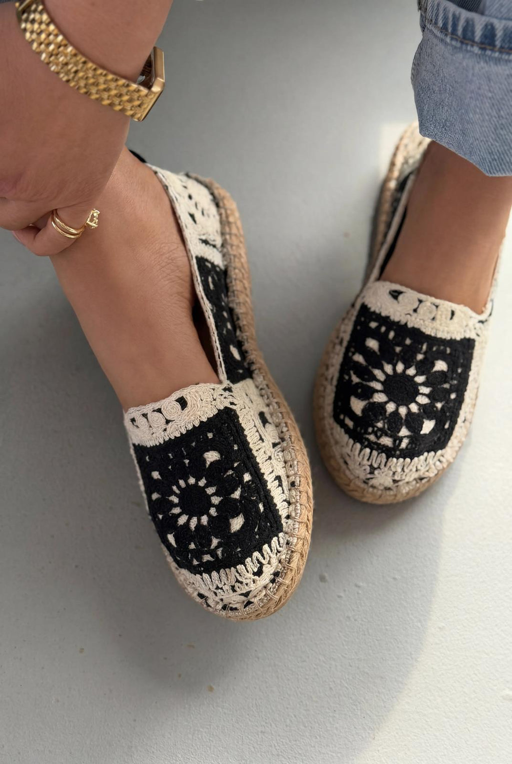 Linera Black Women's Espadrille Loafers
