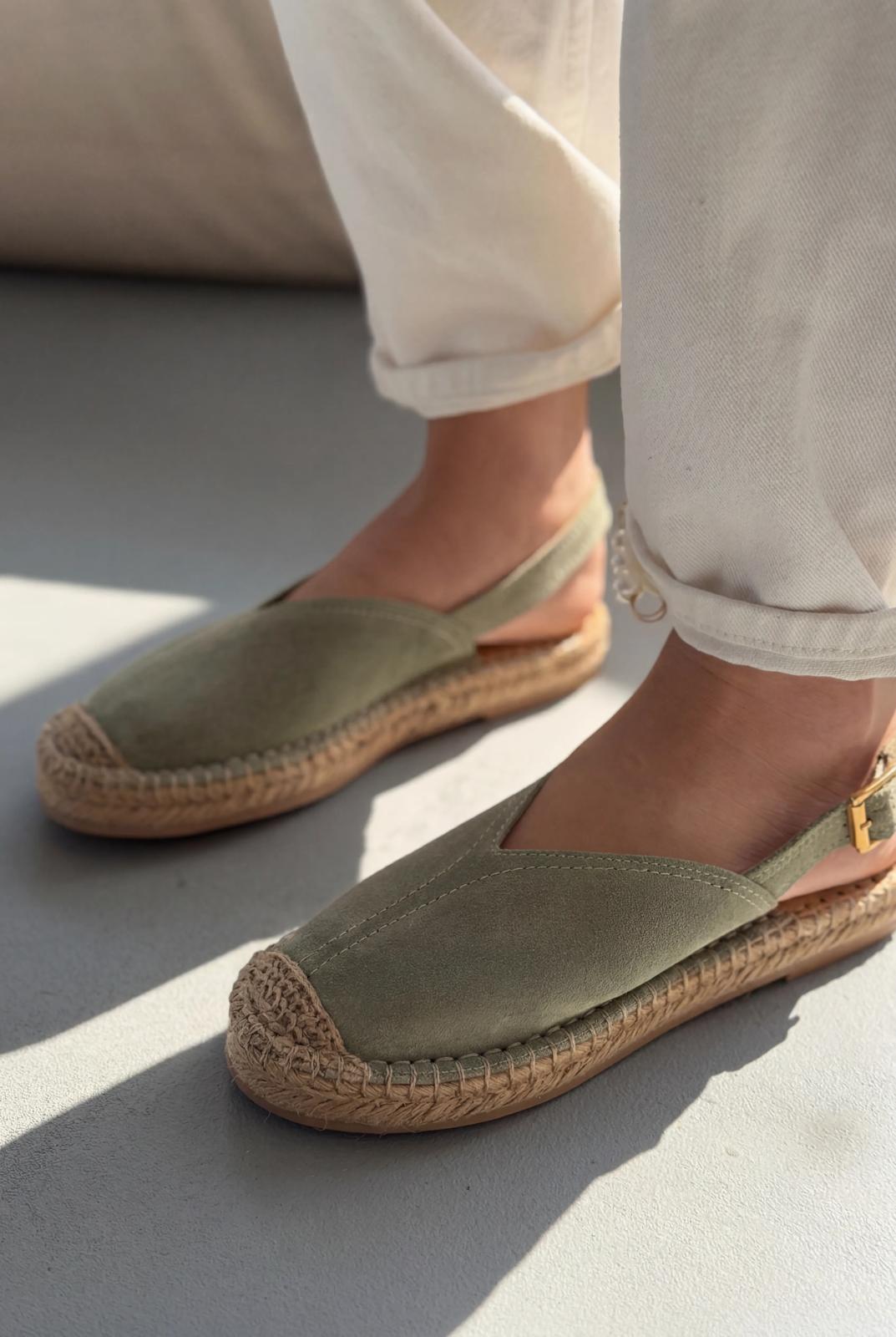 Orveth Green Genuine Suede Women's Espadrille
