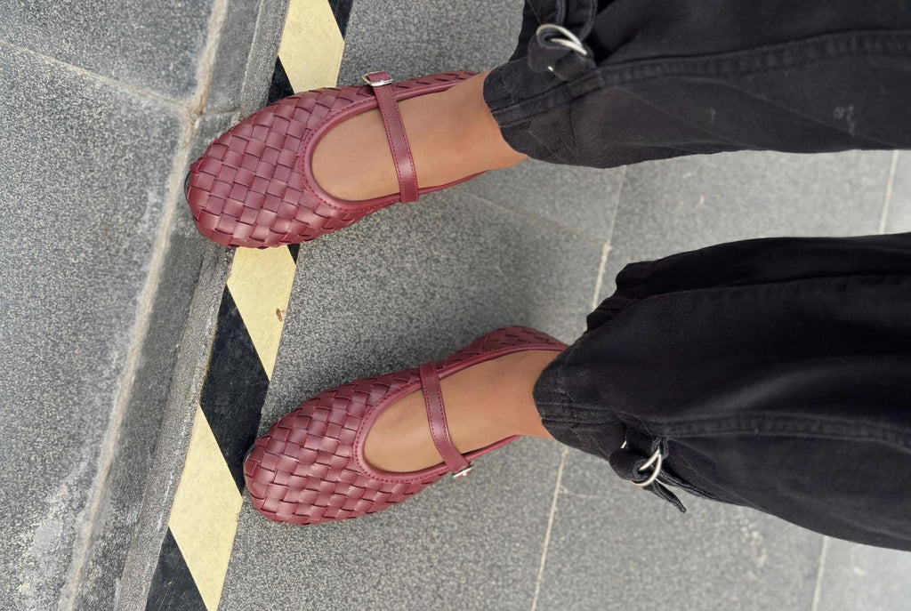Roselle Burgundy Faux Leather Women's Flats