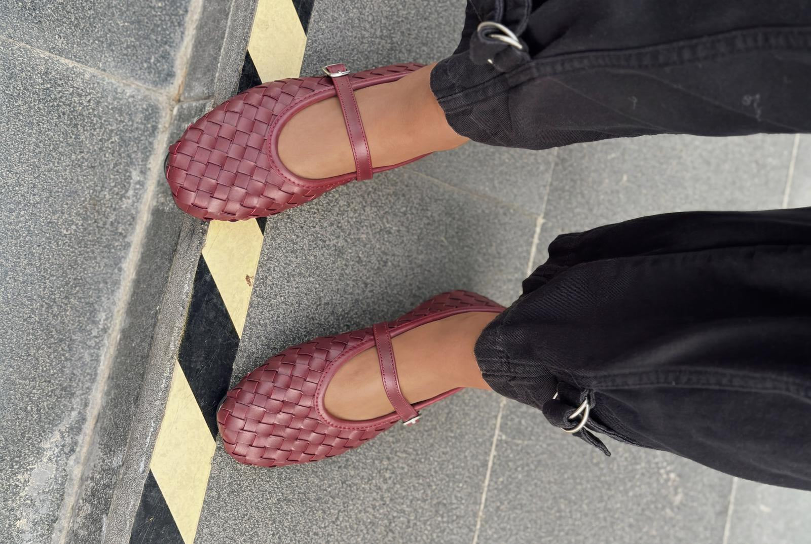 Roselle Burgundy Faux Leather Women's Flats