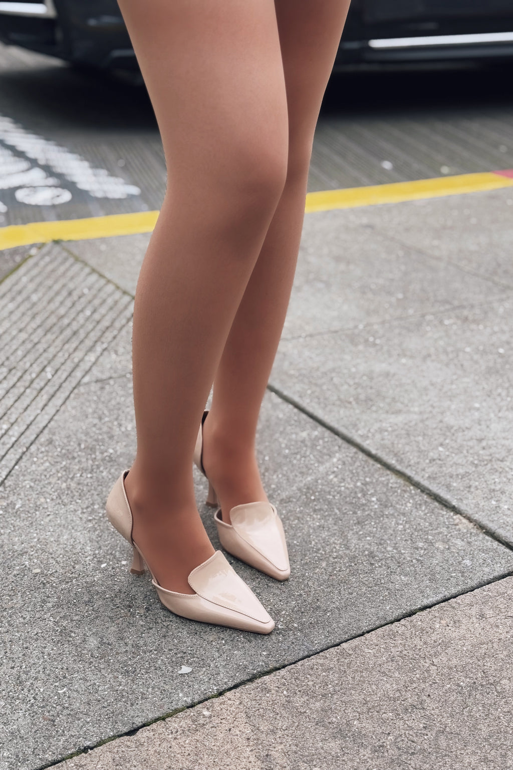 Karlo Nude Patent Faux Leather Women's Stilettos