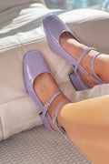 Notins Patent Faux Leather Mary Jane Women's Pumps Lilac