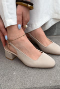 Solen Beige Satin Women's Mary Jane